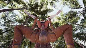 Lara Croft Bends for Statue's Fat Cock Deep in Her Tight Ass 3D Hentai Game