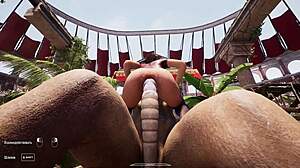 Lara Croft Impales Tight Pussy On Giant Stone Monster Cocks Creampie Blowjob