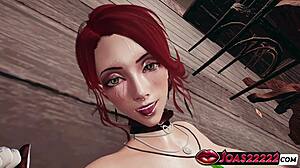 damn this hot redhead korryn rides cowgirl with big tits moans tight ass lick and pussy fingering till she squirts wild