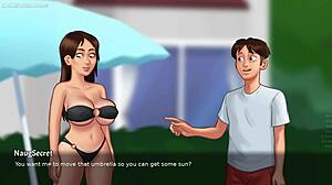 STEPMOM'S HOT BLOWJOB AND FOOTJOB ON STEPSON'S HUGE COCK IN SUMMERTIME SAGA 3D HENTAI GAME BY DARKCOOKIE!