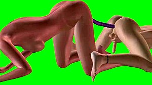 beautiful shemale joins gorgeous woman for double dildo anal in steamy 3d hentai