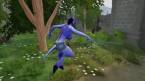 A Tauren's Huge Penis Penetrates Draenei Girl's Tight Ass In Hentai Game Animation