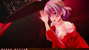 short hair girl dances striptease undressing in tokio funka animation