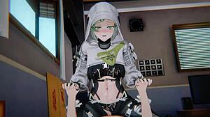 arknights endfield fluorite's pregnant, wall doggy bondage with creampie gangbang in 4k