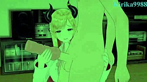 yuzuki choco and nanashi mumei, you two play so hard with my penis in hololive vtuber fun