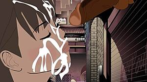 Busty teen fucked hard by group, sucking cocks before massive facial cumshots!