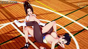 Chun Li Grinds Mai Shiranui In Intense Scissoring Sexfight Contest!