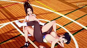 Chun Li Grinds Mai Shiranui In Intense Scissoring Sexfight Contest!