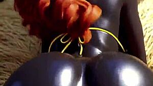 ebony farm girl from the ranch teases her big tits in ai animated country dream