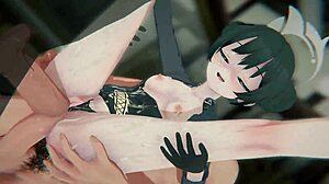 blue archive's kisaki empire fallen, bound mafia boss gets gangbanged hard