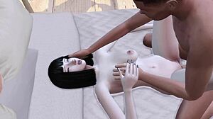 pale asian ass slammed hard in homemade interracial anal creampie pounding