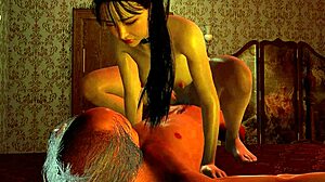 old asian man rams curvy asian girl's fat ass with big tits bouncing