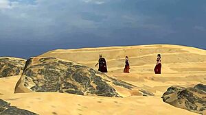 indian desi aladdin rubs magic lamp, wishes to fuck jasmine's tight holes with huge cock hindi audio