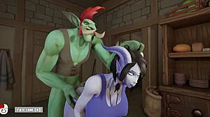 whoa troll grabs draenei girl surprise fucks her pregnant fast