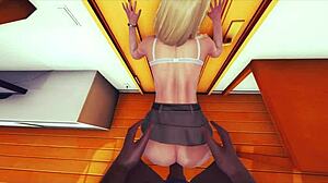Blonde teen sucks big black cock in Honey Select 2