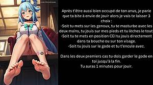 hentai joi aqua, french anal oral ass to mouth sissyfication femdom with cum eating instructions