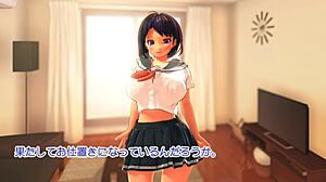 hey akari chan mistakes my room and gets huge tits creampie punishment on summer evening