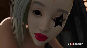 First time Chinatown mode unleashes hot Chinese girl's huge tits in private room anal blowjob session