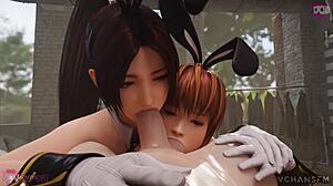 KASUMI AND BUNNIES DEEPTHROAT MONSTER COCKS GROUP POV