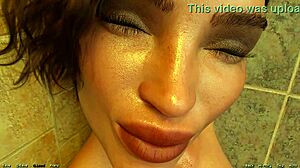 Stranded stepmom's huge tits soaked as monster cock creampies shower