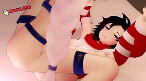 Weiss roughly breeds Ruby's fertile pussy deep in snowy wilderness. Intense 3D hentai rule 34 penetration fills her completely