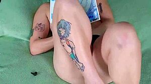 Nerdy Short-Haired Girl Fingers Pussy After Manga Tit Tease