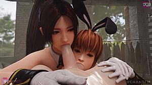 KASUMI AND BUNNIES DEEPTHROAT MONSTER COCKS GROUP POV