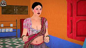 Curvy Desi Bhabhi Seduces Father-in-Law for Huge Titty Bukkake Sex