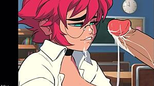 big titty anime babe gives sloppy blowjob