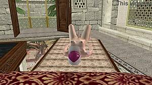 Beautiful Shemale Shoves Bottle Deep in Ass on Bed 3D Hentai!