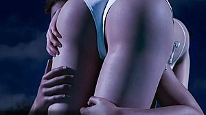 milf teacher slut gives underwater beach blowjob and cunilingus to monster cock student