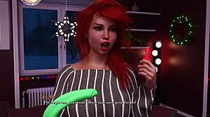 hey jill, help me hang these christmas lights... wait, your giant tits are in the way! resident evil curvy milf valentine decor fun turns sexy