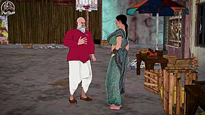 Curvy Desi Bhabhi Seduces Father-in-Law for Huge Titty Bukkake Sex