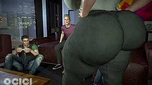 Gaming Night Turns Wild with Fitness Wife's Deepthroat Blowjob! 3D Porn OCICI VAM