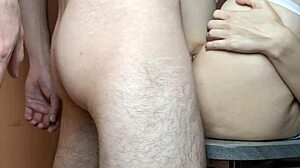 a gorgeous russian milf with long hair rides monster cock cowgirl style in the office after workout