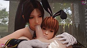 KASUMI AND BUNNIES DEEPTHROAT MONSTER COCKS GROUP POV