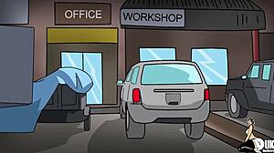 Mechanic's Huge Cock Destroys Big Booty Milf's Cheating Holes?