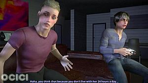 Gaming Night Turns Wild with Fitness Wife's Deepthroat Blowjob! 3D Porn OCICI VAM