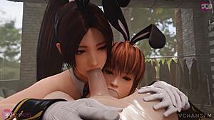 KASUMI AND BUNNIES DEEPTHROAT MONSTER COCKS GROUP POV