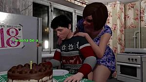 step mom shemale celebrates sissy's birthday with gaping anal handjob and oral in crossdressing fantasy animation