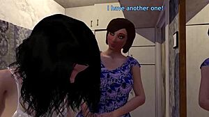 step mom shemale celebrates sissy's birthday with gaping anal handjob and oral in crossdressing fantasy animation
