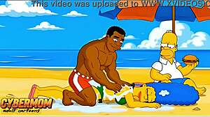marge simpson sneaks off for top interracial blowjobs in this cheating cartoon parody compilation