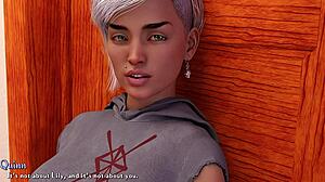 hey jill, help me hang these christmas lights... wait, your giant tits are in the way! resident evil curvy milf valentine decor fun turns sexy