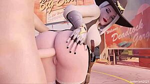 Overwatch Ashe's Massive Booty Bounces with League Legends Tits