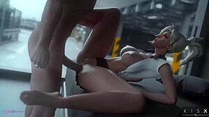 mercy rides rough anal to massive orgasm in overwatch