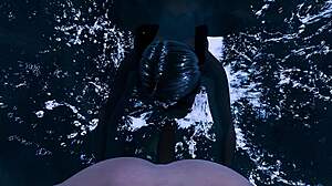 milf teacher slut gives underwater beach blowjob and cunilingus to monster cock student