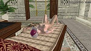 Beautiful Shemale Shoves Bottle Deep in Ass on Bed 3D Hentai!