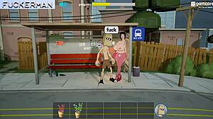 fuckerman street hookers gameplay unleashes futanari anal with monster cocks and milf sluts