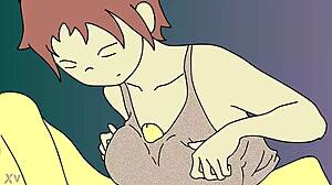 those massive animated tits squeezing cock in hypnotic titjob hentai