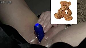 Kinky stepsister stuffs dripping pussy with dildo in yogurt food fetish ASMR.